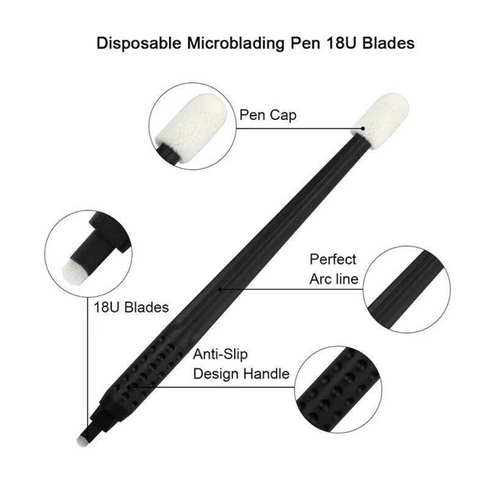 Microblading Hand Held Pen Blade with Ink Well For Microblading 12U 7F