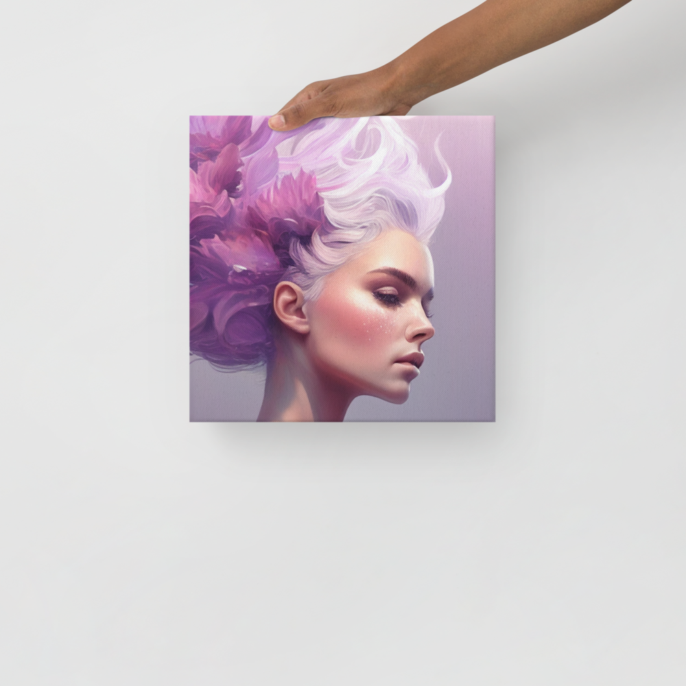 Flower Woman Hair Canvas Print